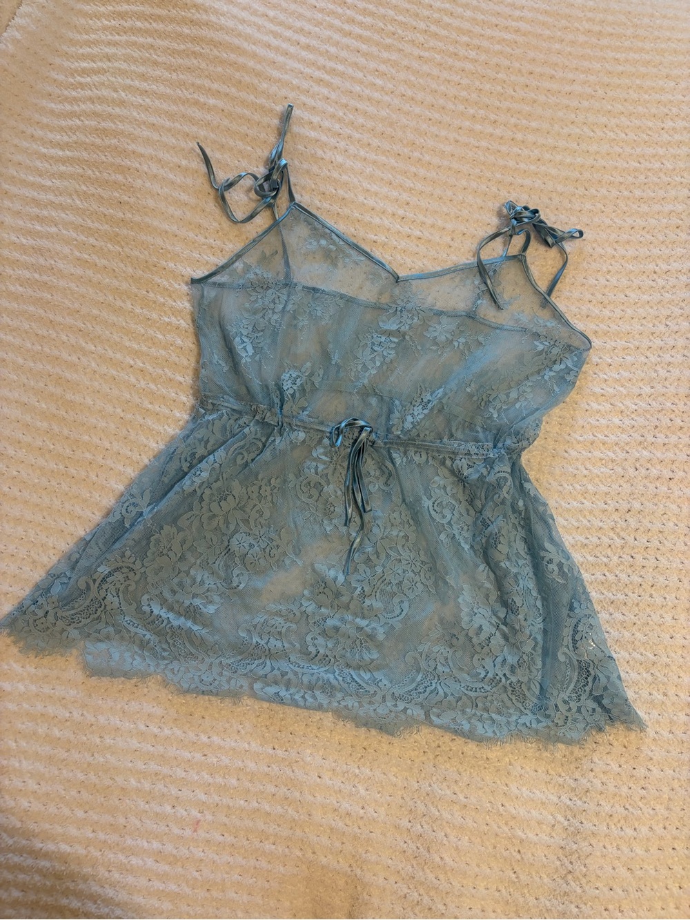 NWOT Lace Tie-Shoulder Camisole in Dusty Blue